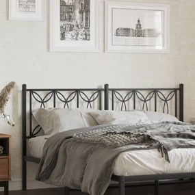 vidaXL Cabeceira de cama 150 cm metal preto