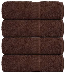 vidaXL Toalhas de bidé FROGN 4 pcs 30x50 cm 360 g/m² castanho