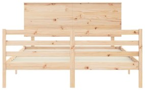 Estrutura de cama com cabeceira 160x200 cm madeira maciça