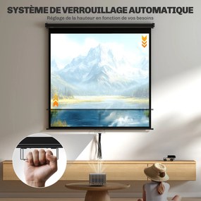 Ecrã de projeção para TV e cinema em casa de 85 polegadas, projetor de vídeo 1:1 4K HD, 146 cm (L) x 146 cm (A)