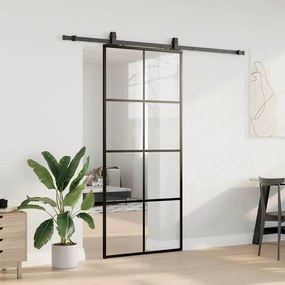 Porta deslizante c/ conj. ferragens 90x205cm vidro ESG preto
