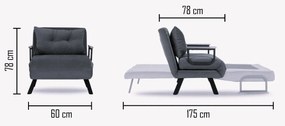 Poltrona Cama "Versa" – Verde Petróleo – Design Moderno