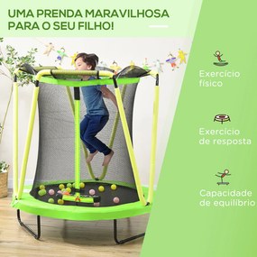 ZONEKIZ Trampolim Infantil Ø140x155 cm Trampolim para Crianças de 3-10