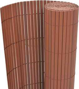 43630 vidaXL Cerca de jardim dupla face PVC 90x500 cm castanho