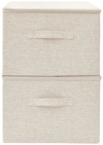 Caixas de arrumação 2 pcs 43x34x23 cm tecido creme