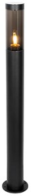 Candeeiro de poste exterior moderno preto 80 cm IP44 - Rox Moderno