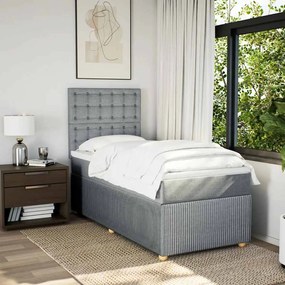 Cama com molas/colchão 90x190 cm tecido cinzento-claro