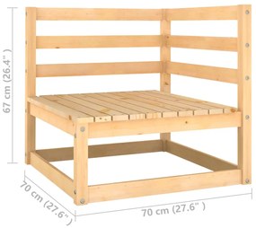 2 pcs conjunto lounge de jardim com almofadões pinho maciço