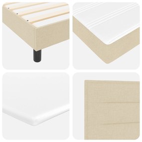 Cama Box com Colchão Creme 120x190 cm Tecido