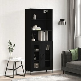vidaXL Armário alto 69,5x34x180 cm derivados de madeira preto