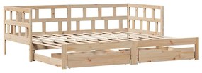 Sofá-cama com gavetão e gavetas sem colchão 90x200 cm