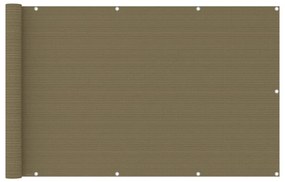 vidaXL Tela de varanda 120x400 cm PEAD cor cinzento-acastanhado