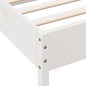 Cama sem colchão 120x200 cm madeira de pinho maciça branco