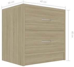 Mesa de cabeceira 40x30x40 cm derivados madeira carvalho sonoma