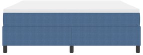 Cama Box com Colchão Azul, Super King, em Tecido Corduroy