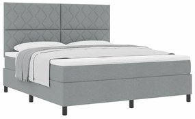 Cama Box Spring com Colchão Cinza Claro Super King Tecido