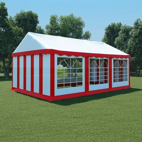 vidaXL Tenda de jardim PVC 4x6 m vermelho e branco