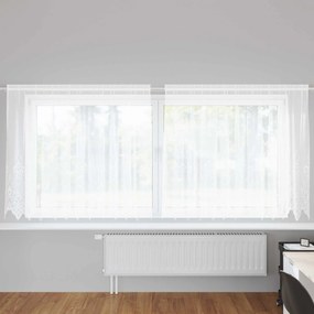 vidaXL Cortina de Renda com cortinas Branco 160 x 300 cm Poliéster