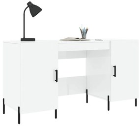 Secretária 140x50x75 cm derivados de madeira branco brilhante