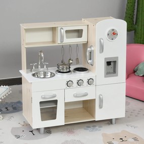 conjunto de brinquedo de cozinha para crianças acima de 3 anos inclui acessorios 77x30x82cm Branco