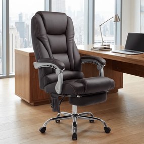 Cadeira de escritório Pacific com função de massagem em couro sintético castanho