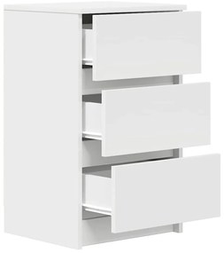 Mesas de cabeceira 3 gavetas 2 pcs 39x35x65cm branco