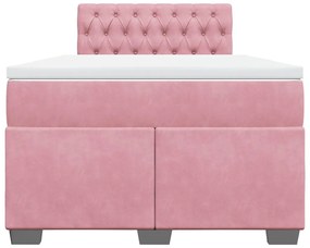 Cama boxspring com colchão 120x190 cm veludo rosa