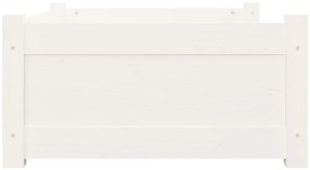 Cama para cães 75,5x55,5x28 cm madeira de pinho maciça branco