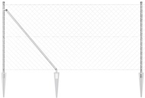 Cerca de Cadeia com 7 Postes de Estaca 1.4x10 m Aço Galvanizado