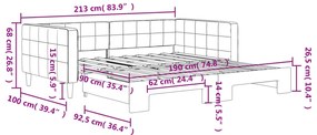Sofá-cama com gavetão 90x190 cm veludo cinzento-escuro