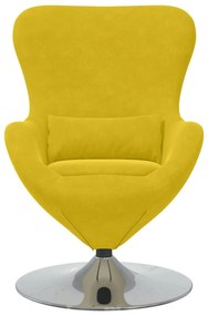 Cadeira de Ovo vidaXL Veludo Amarelo