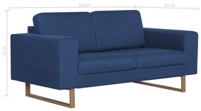 Sofá Valença de 2 Lugares - Em Tecido - Cor Azul - 156x82x76 cm - Estr