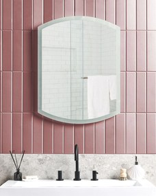 Espelho de parede prateado com iluminação LED ø 78 cm BEZIERS Beliani