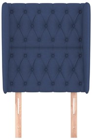 Cabeceira de cama c/ abas tecido 83x23x118/128 cm azul