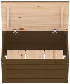 Caixa de arrumação 59,5x36,5x33cm madeira pinho maciça castanho