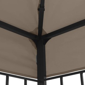 Gazebo 4x3 m cinzento-acastanhado