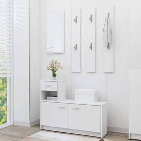 vidaXL Unidade de corredor 100x25x76,5 cm contraplacado branco