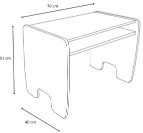 Conjunto de mesa e cadeira para crianças - branco/carvalho dourado artesanal
