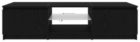 Gabinete de TV vidaXL com Luzes LED em Madeira de Carvalho Preto 140x4