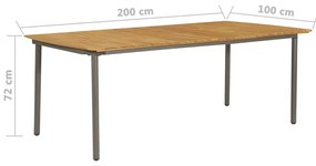 9 pcs conjunto de jantar para jardim vime PE preto