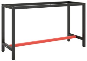 vidaXL Estrutura p/ bancada 140x50x79 cm metal preto e vermelho mate