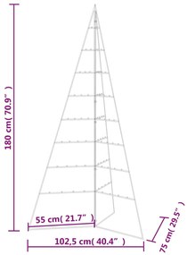 Árvore de Natal Piramide para Decoração em Metal - 180 cm