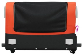 Reboque para bicicleta 45 kg ferro preto e laranja