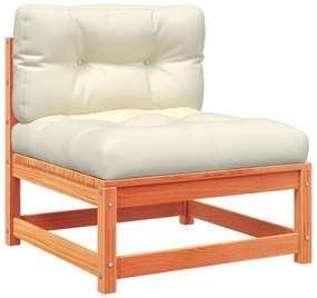 7pcs conj. sofás jardim c/ almofadões pinho maciço castanho mel