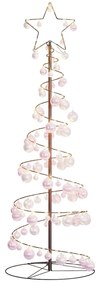 Árvore de Natal LED com Baubles 100 LEDs Branco Quente 150 cm