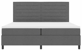 Cama Box com Colchão e LED na Cor Cinza Escuro, 200x200 cm Tecido