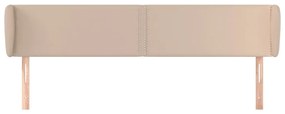 Cabeceira cama abas couro artificial 183x23x78/88 cm cappuccino