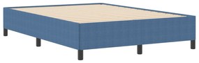 Estrutura de Cama vidaXL Azul 140x200 cm em Tecido Canelado