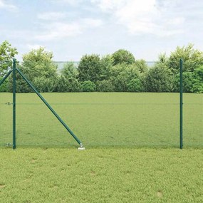 vidaXL Conjunto de Poste de Cerca Conjunto de 2 Verde Metal 25 x 1 m