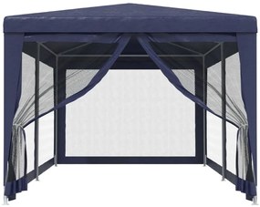 Tenda para festas c/ 6 paredes laterais em rede 3x6 m PEAD azul